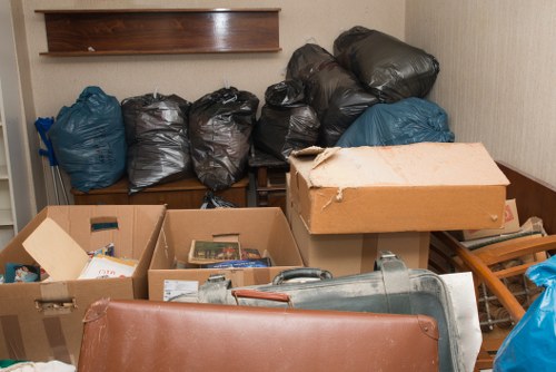 Recycling center processing furniture materials